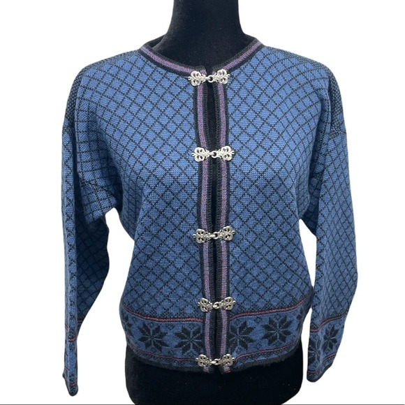 Norskwear Icelandic Nordic Fair Aisle 100% Norwegian lambs Wool Sweater Cardigan - Picture 16 of 16